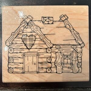 Log Cabin rubber Stamp- New